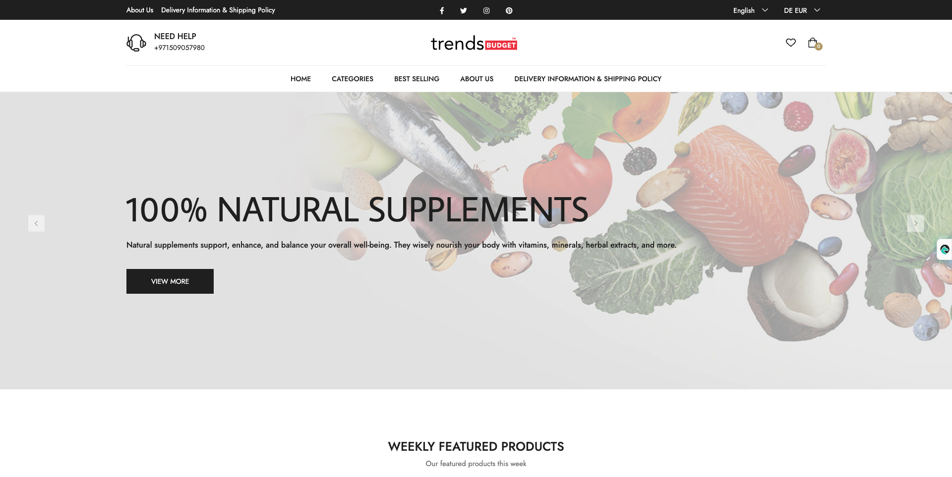 Trends Budget e-commerce store